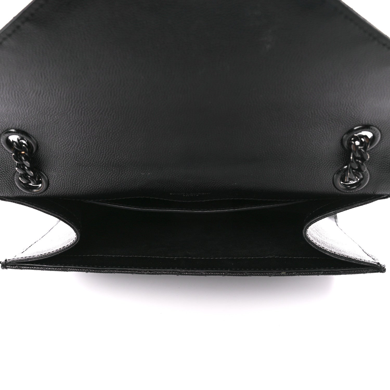 Saint Laurent Grain De Poudre Textured Mixed Matelasse Triquilt Medium Monogram Monochrome Satchel Black 5 of 13