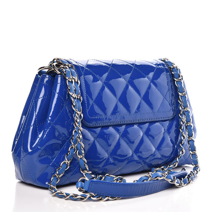 Chanel Patent Quilted Medium Coco Shine Accordion Flap Blue 4 of 12