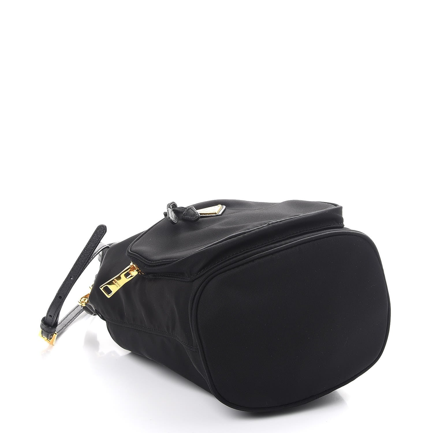 Prada Saffiano Tessuto Nylon Mini Bucket Crossbody Bag Black 5 of 9