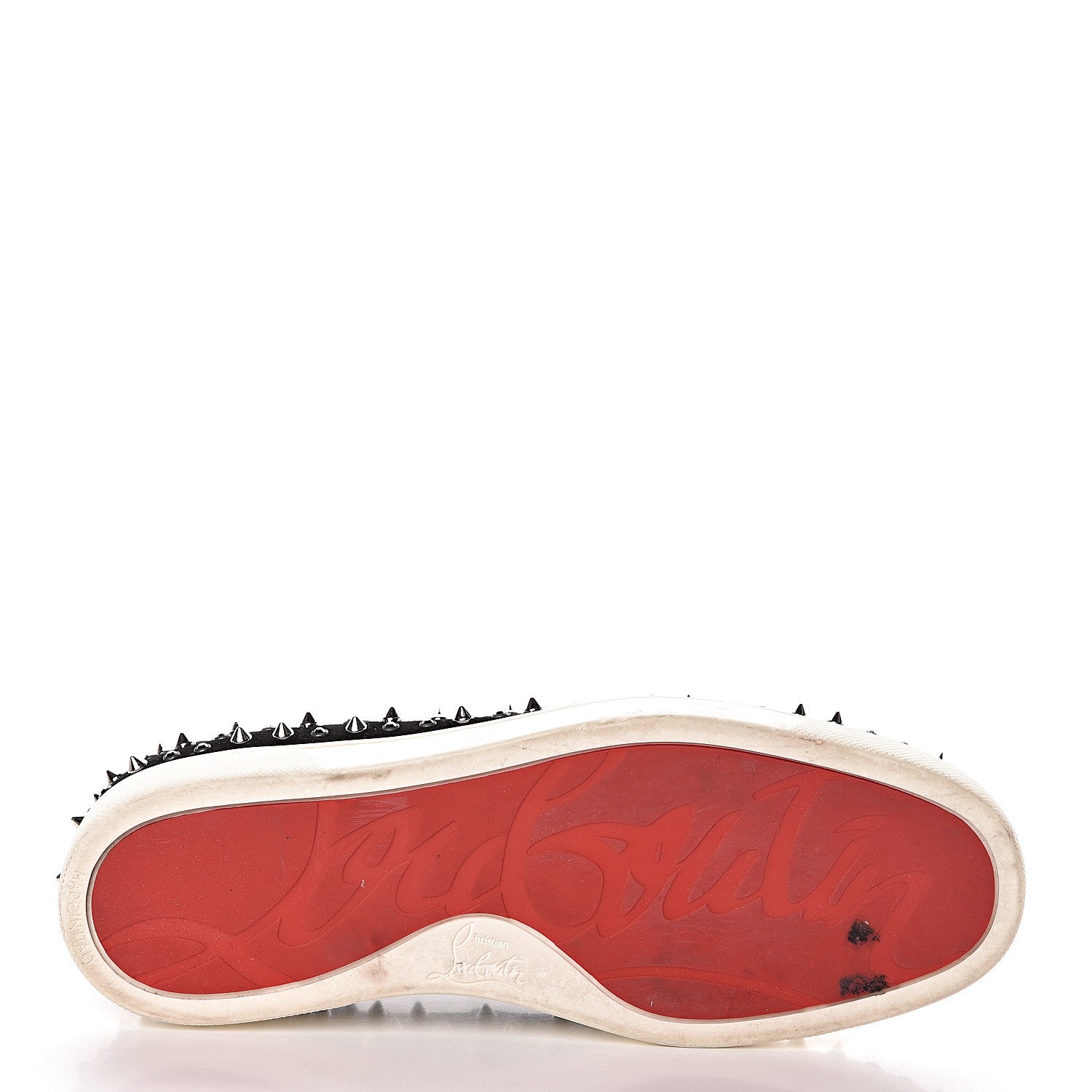 Christian Louboutin Veau Velours Studded Womens Slip On Sneakers 40.5 Black 10 of 18