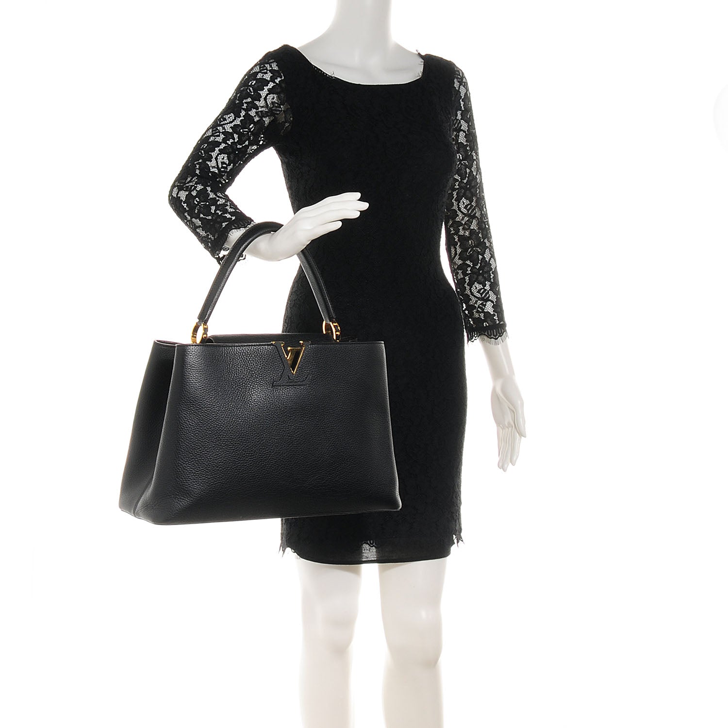 Louis Vuitton Taurillon Capucines GM Black 2 of 7