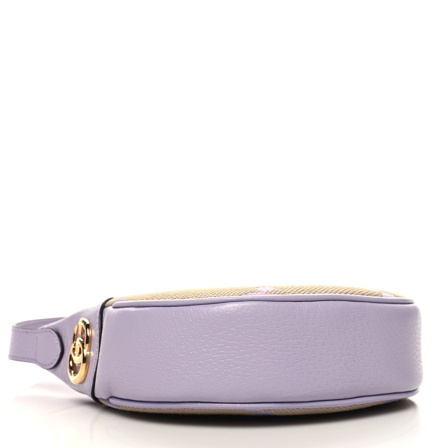 Gucci Monogram Jumbo GG Textured Dollar Calfskin Mini Ophidia Half Moon Hobo Beige Lapis 4 of 10