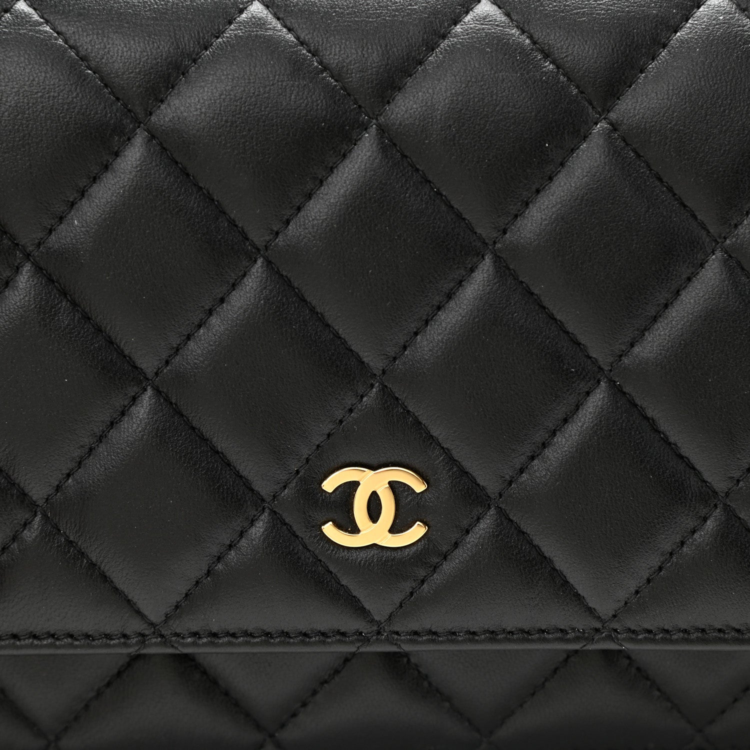 Chanel Lambskin Quilted Wallet On Chain WOC Black 11 of 14