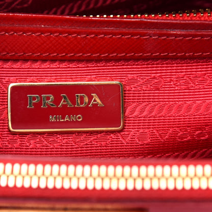 Prada Saffiano Vernice Small Galleria Double Zip Rosso 6 of 10