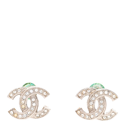 Chanel Crystal CC Earrings Silver 1 of 5