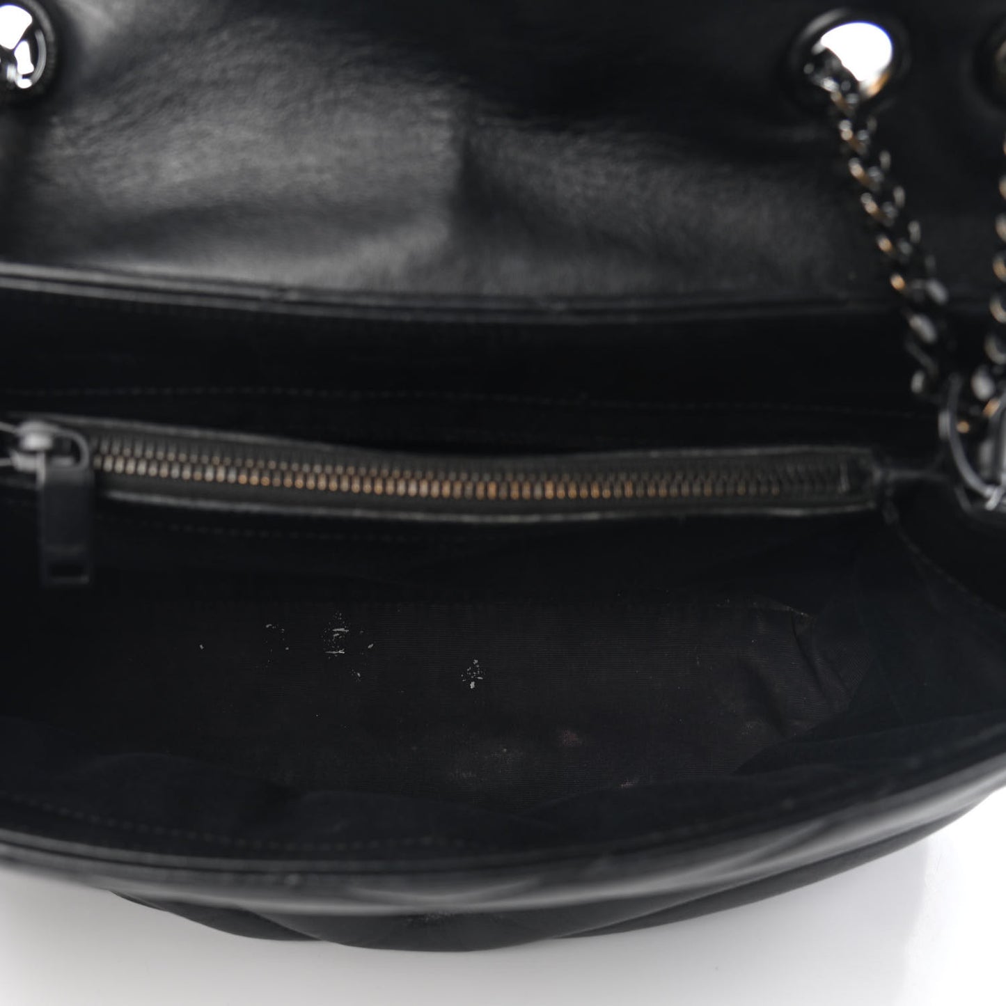 Calfskin Y Quilted Monogram Medium Loulou Chain Satchel Black