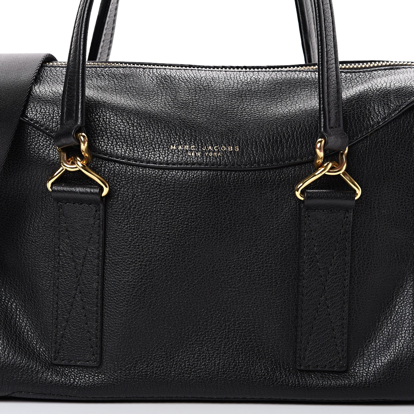 Pebbled Calfskin Wellington Satchel Black