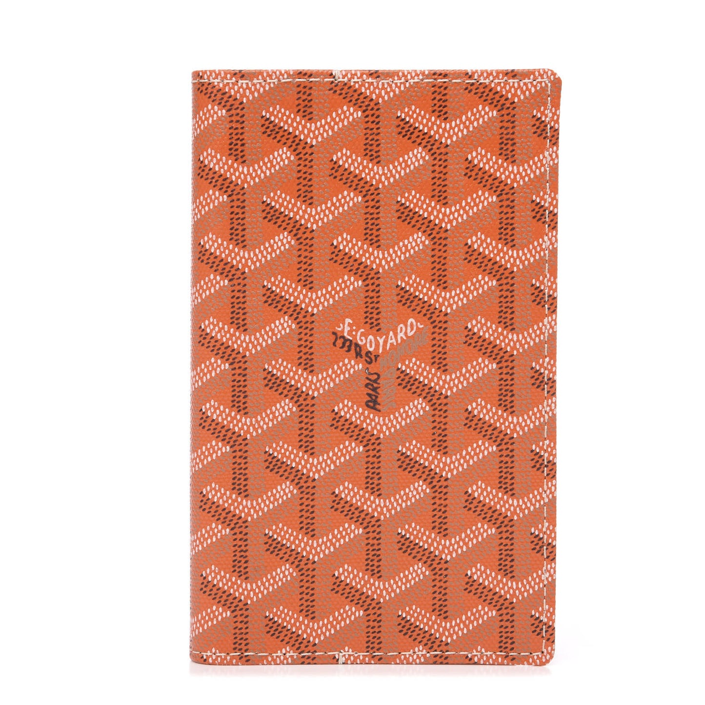 Goyardine Passport Holder Orange