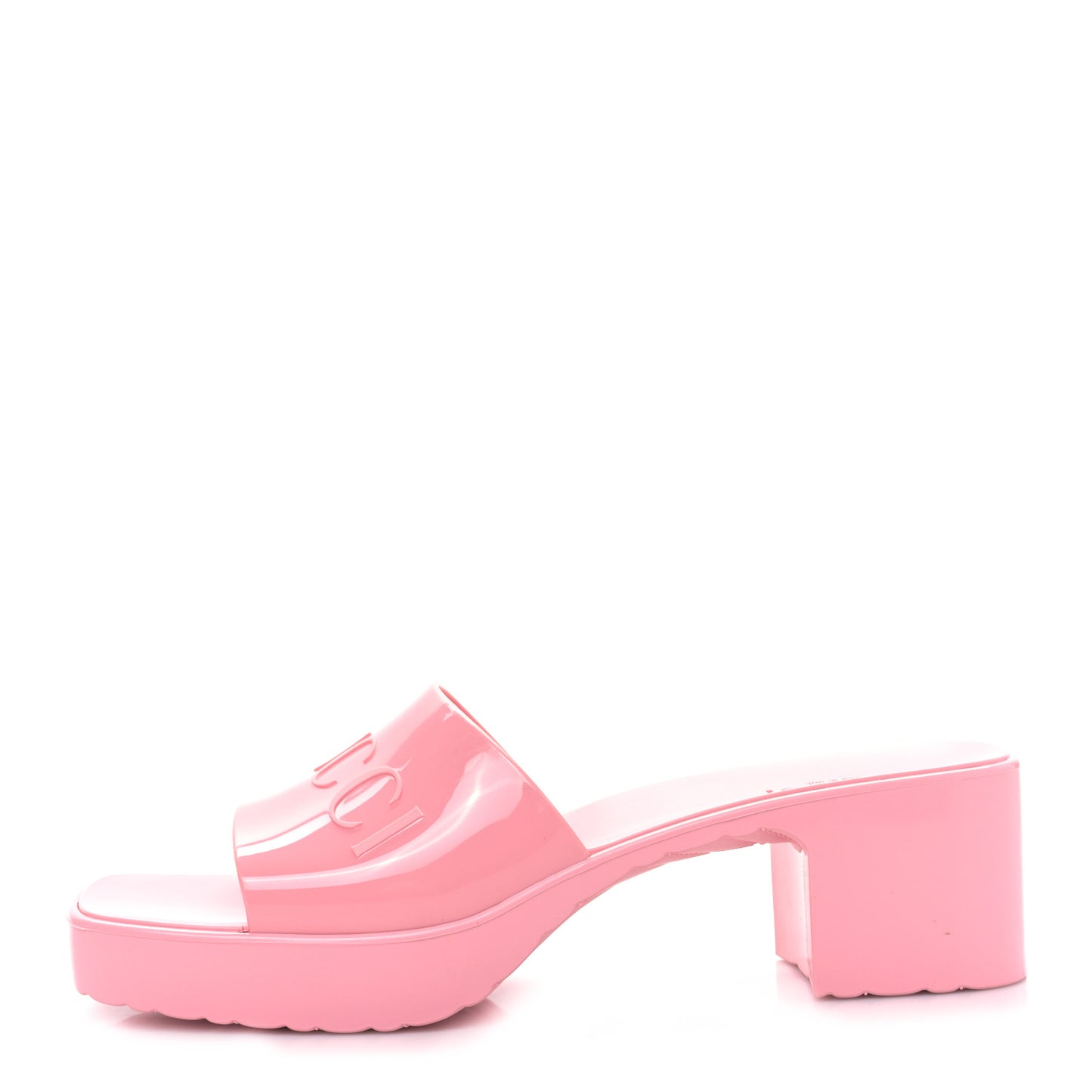 Rubber Gucci Logo Womens Platform 20/60mm Slide Sandals 41 Wild Rose