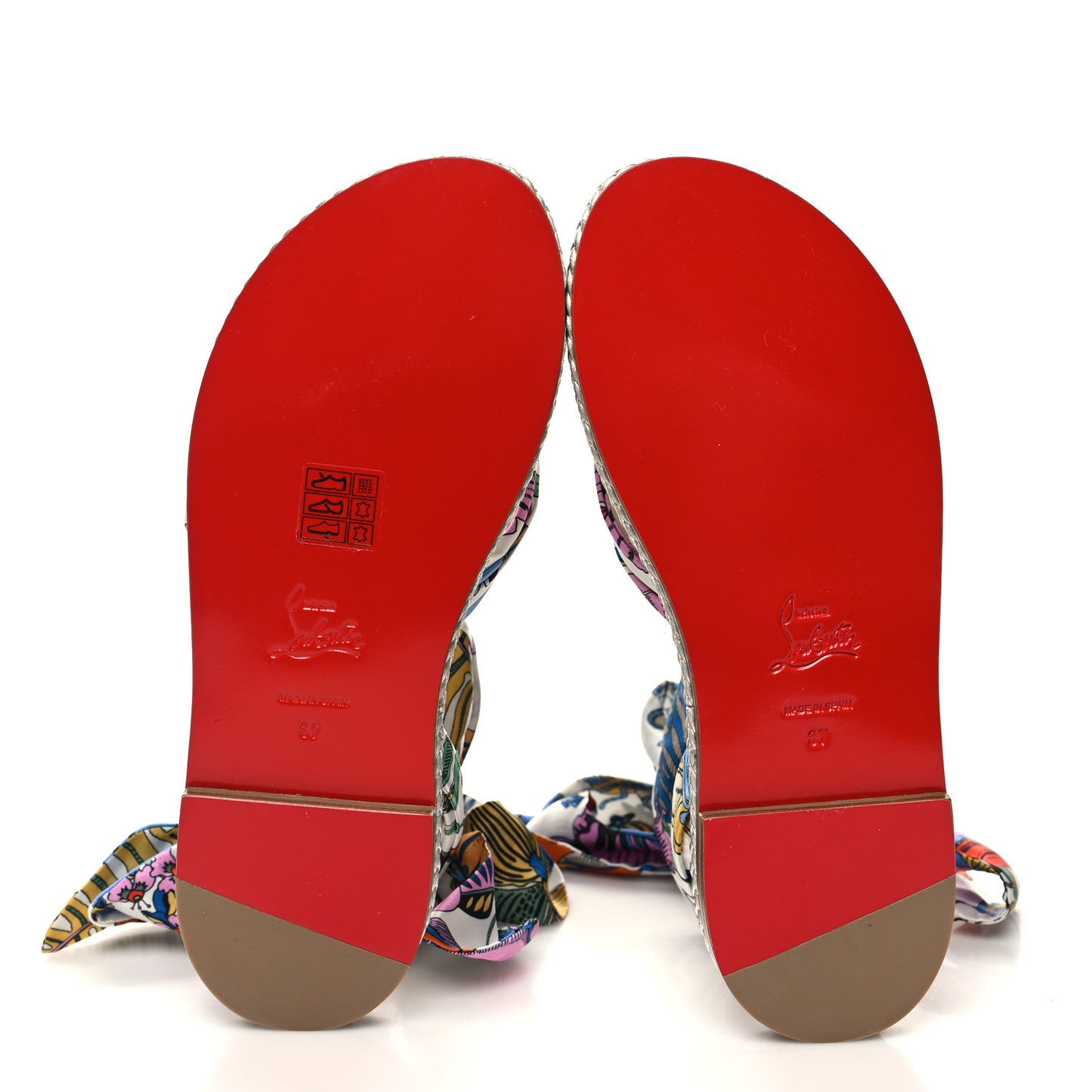 Nappa Crepe Satin Spetsos Flat Sandals 37 Multicolor