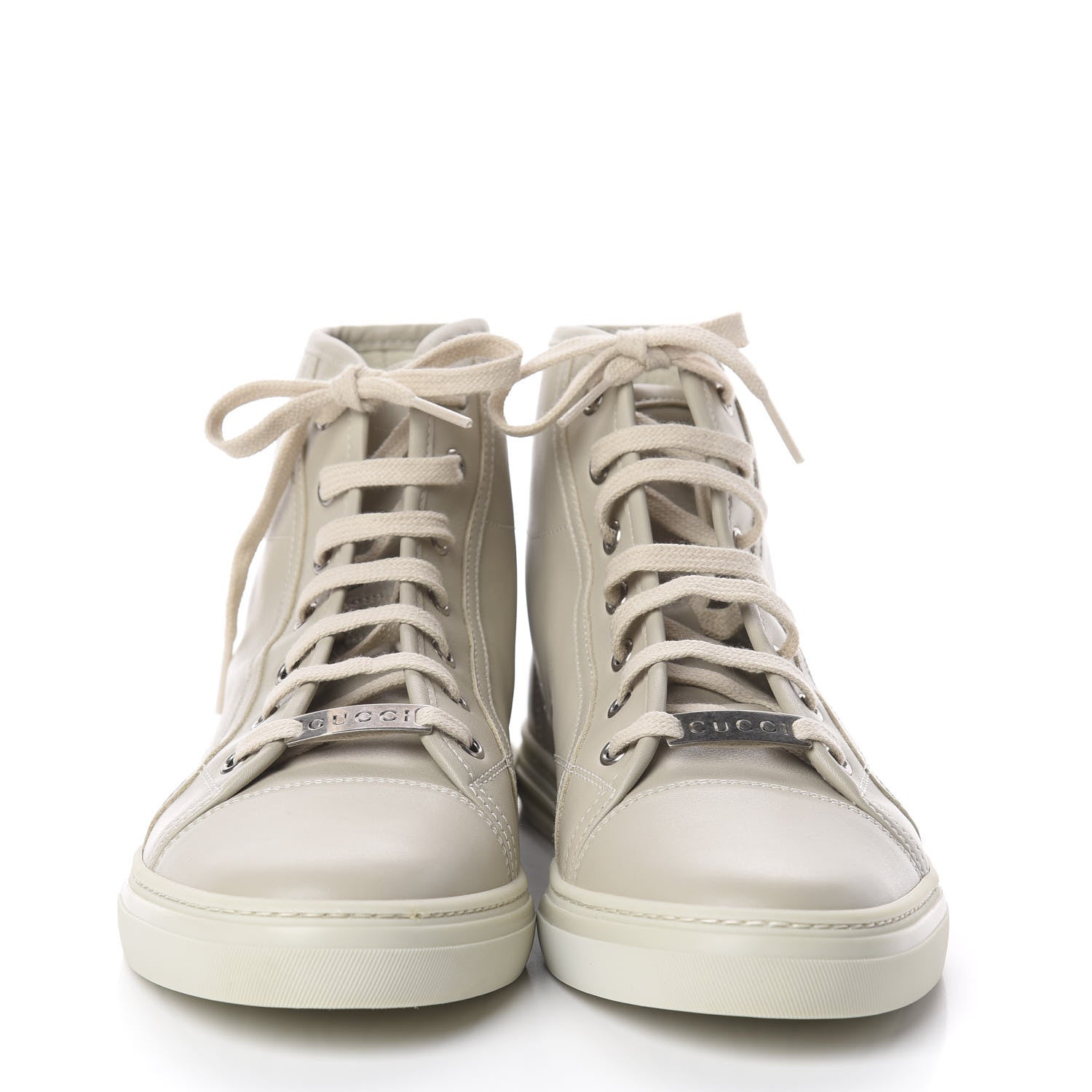Gucci Calfskin Womens High Top Sneakers 39.5 Mystic White 2 of 6