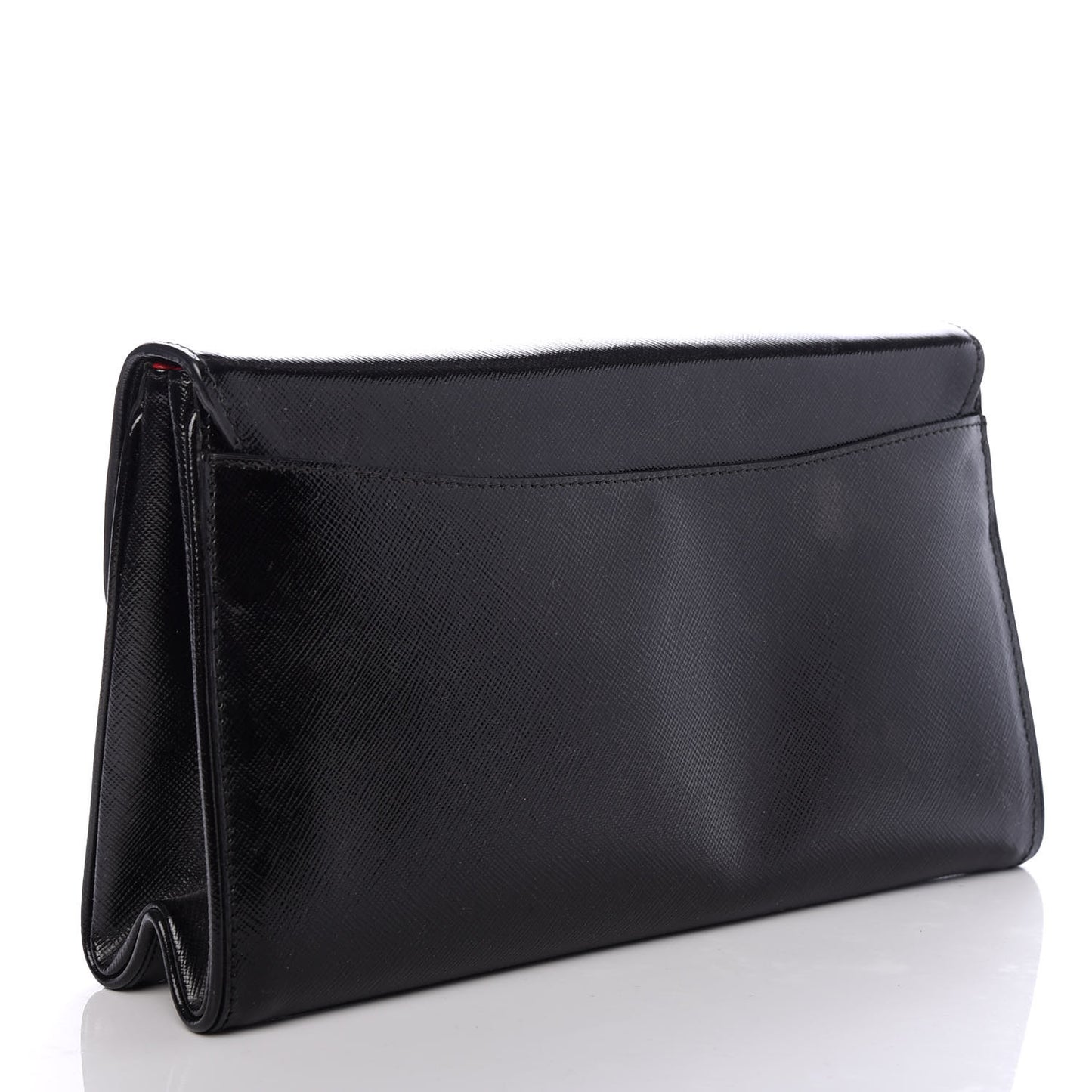 Vernice Saffiano Clutch Black