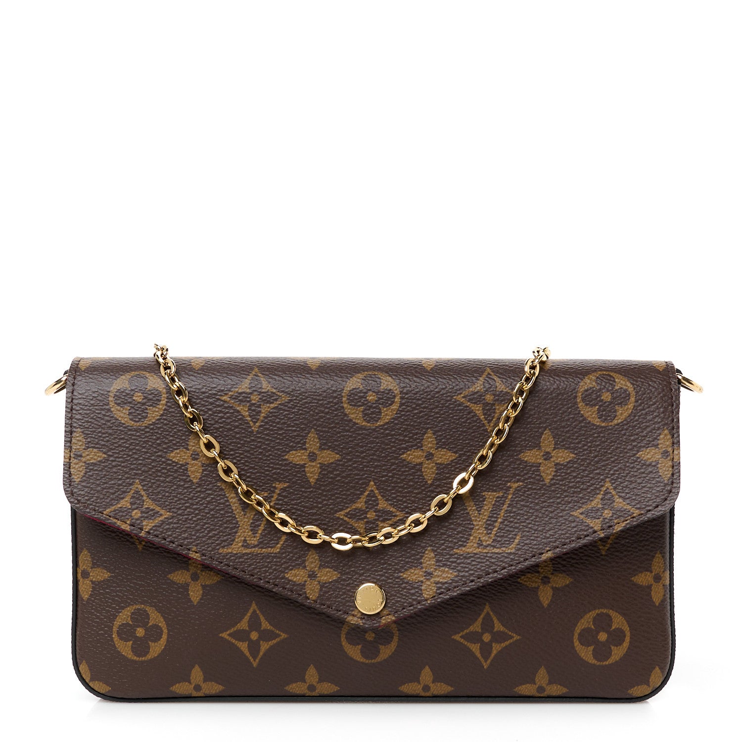 Louis Vuitton Monogram Pochette Felicie Chain Wallet Fuchsia 1 of 10