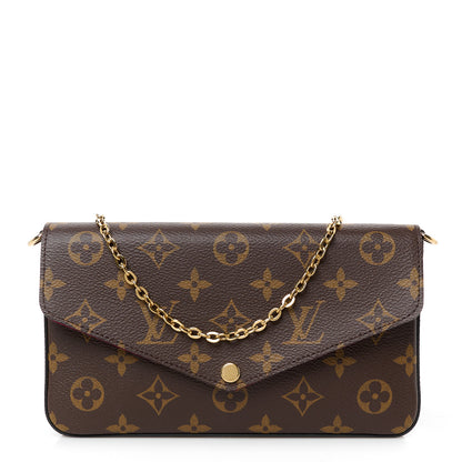 Louis Vuitton Monogram Pochette Felicie Chain Wallet Fuchsia 1 of 10