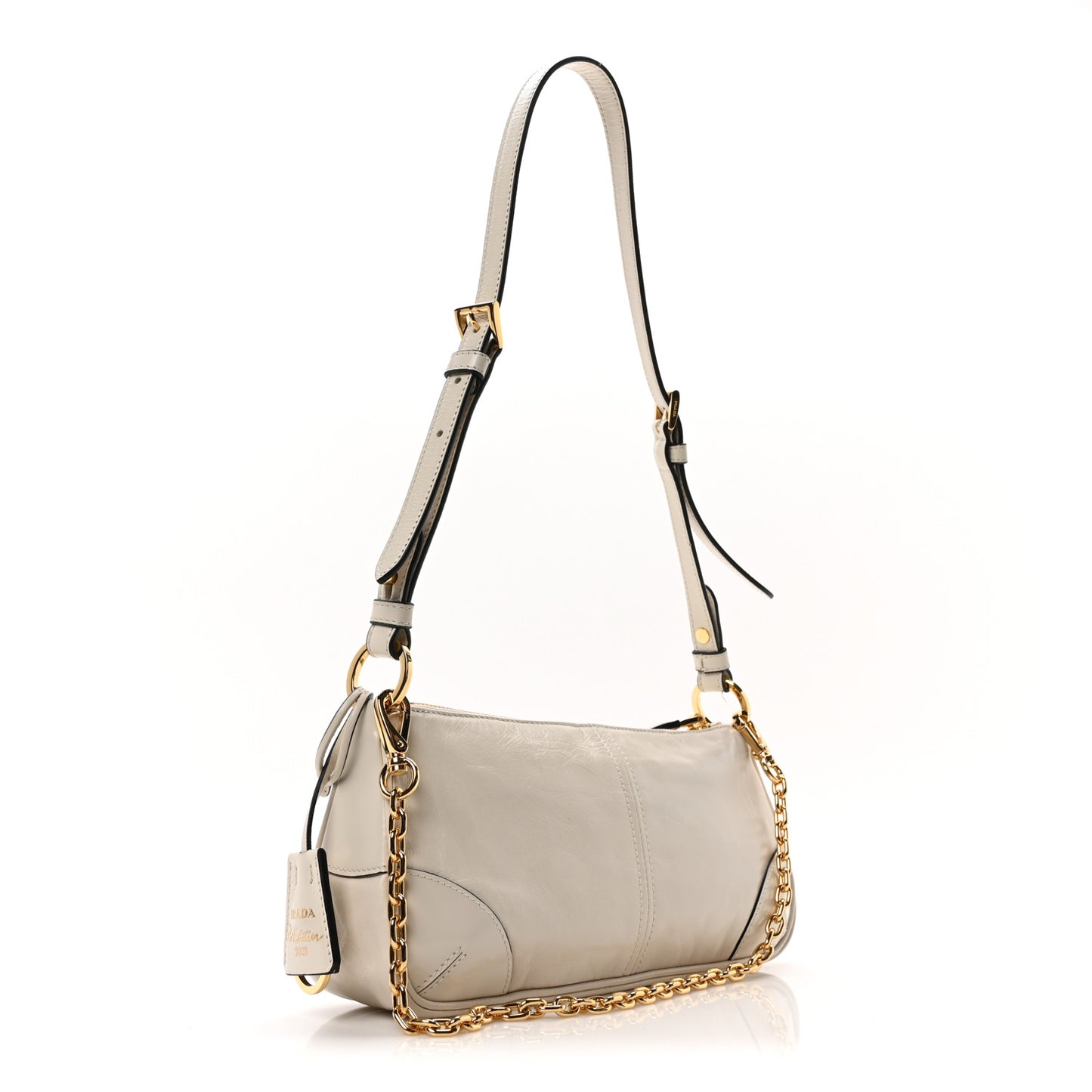 Soft Lux Calfskin Medium Re-Edition 2002 Shoulder Bag White