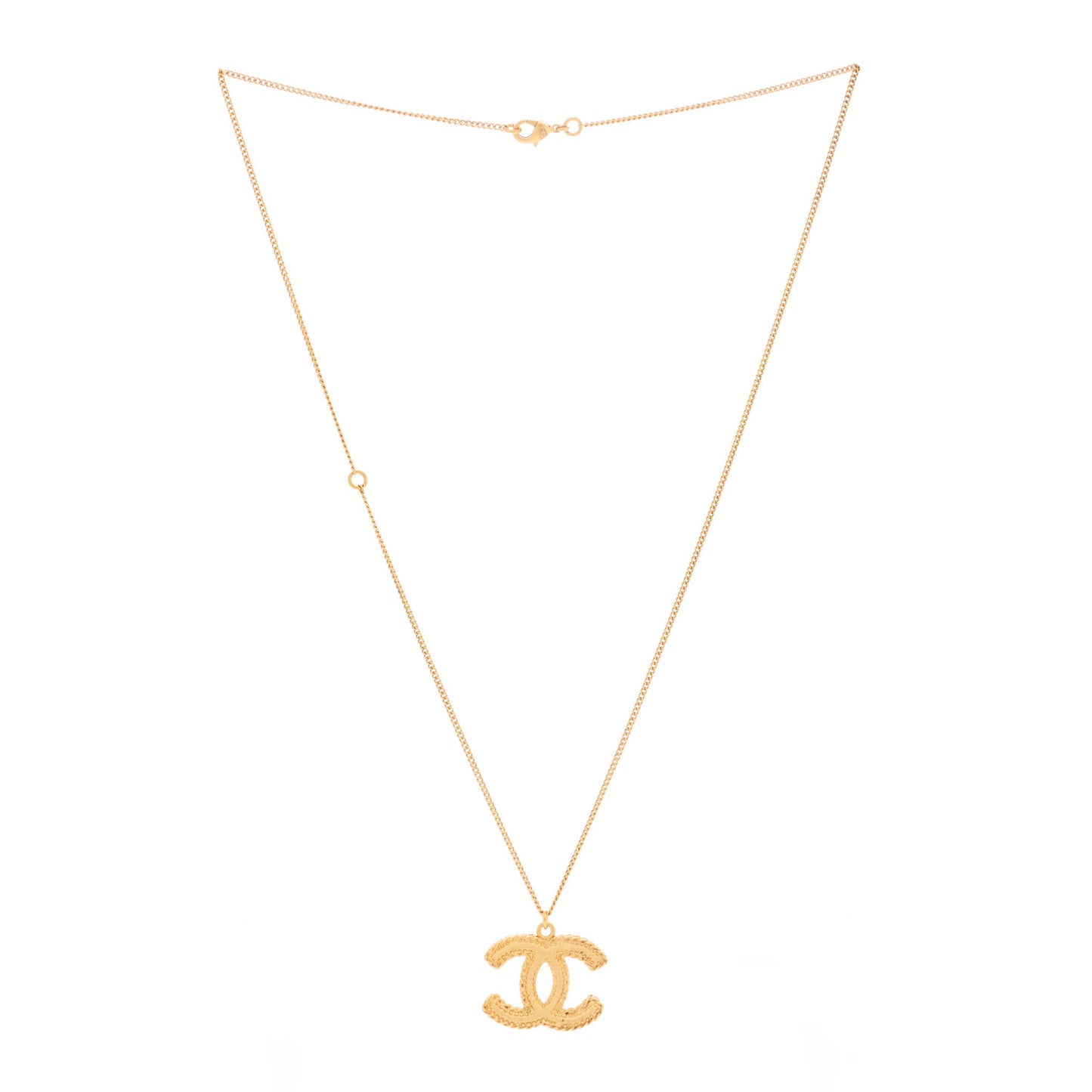 Metal CC Necklace Matte Gold
