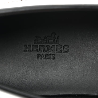 Hermes Glazed Calfskin Womens Hitch Loafers 35 Black 6 of 8