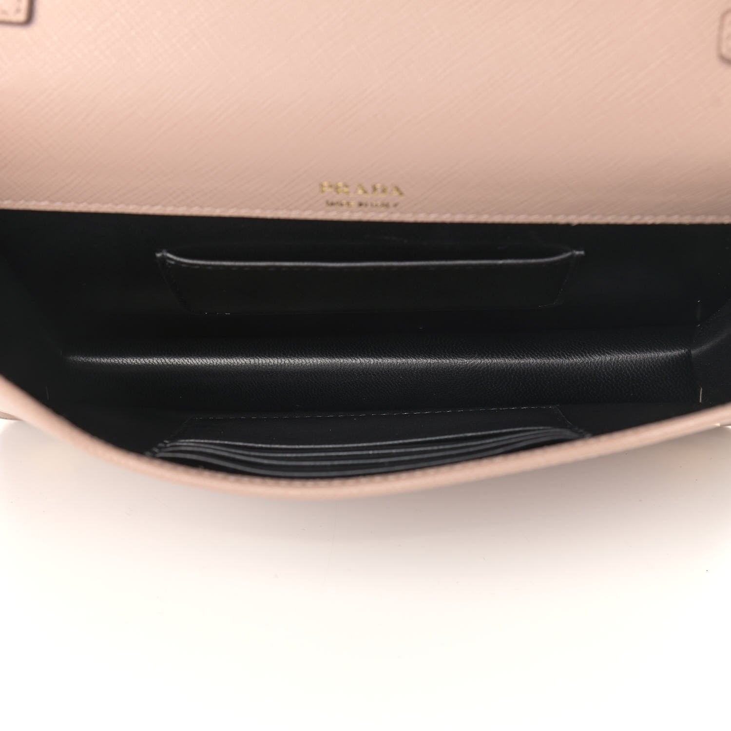 Prada Saffiano Lux Metal Logo Mini Chain Flap Crossbody Bag Cipria 5 of 8