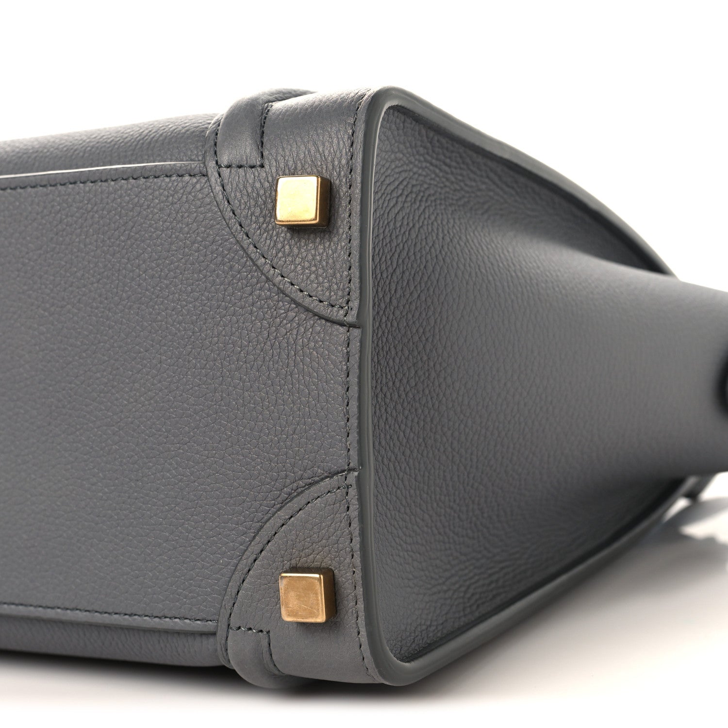 Celine Baby Drummed Calfskin Micro Luggage Kohl 10 of 10