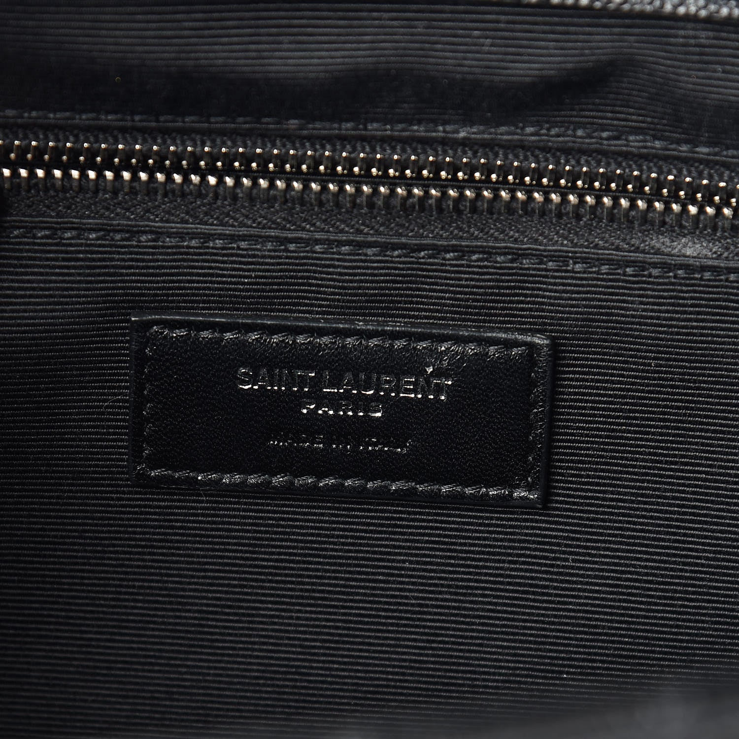 Saint Laurent Grain De Poudre Matelasse Chevron Large Monogram Satchel Black 7 of 14