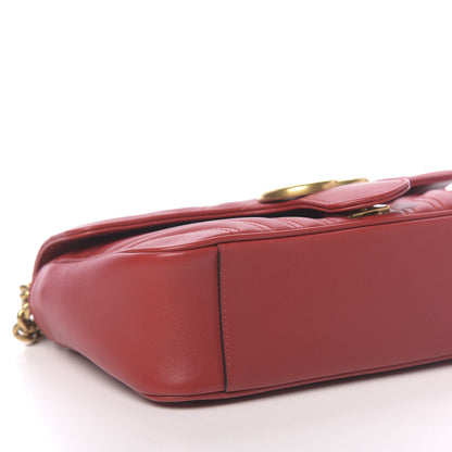 Gucci Calfskin Matelasse Small GG Marmont Shoulder Bag Hibiscus Red 8 of 10