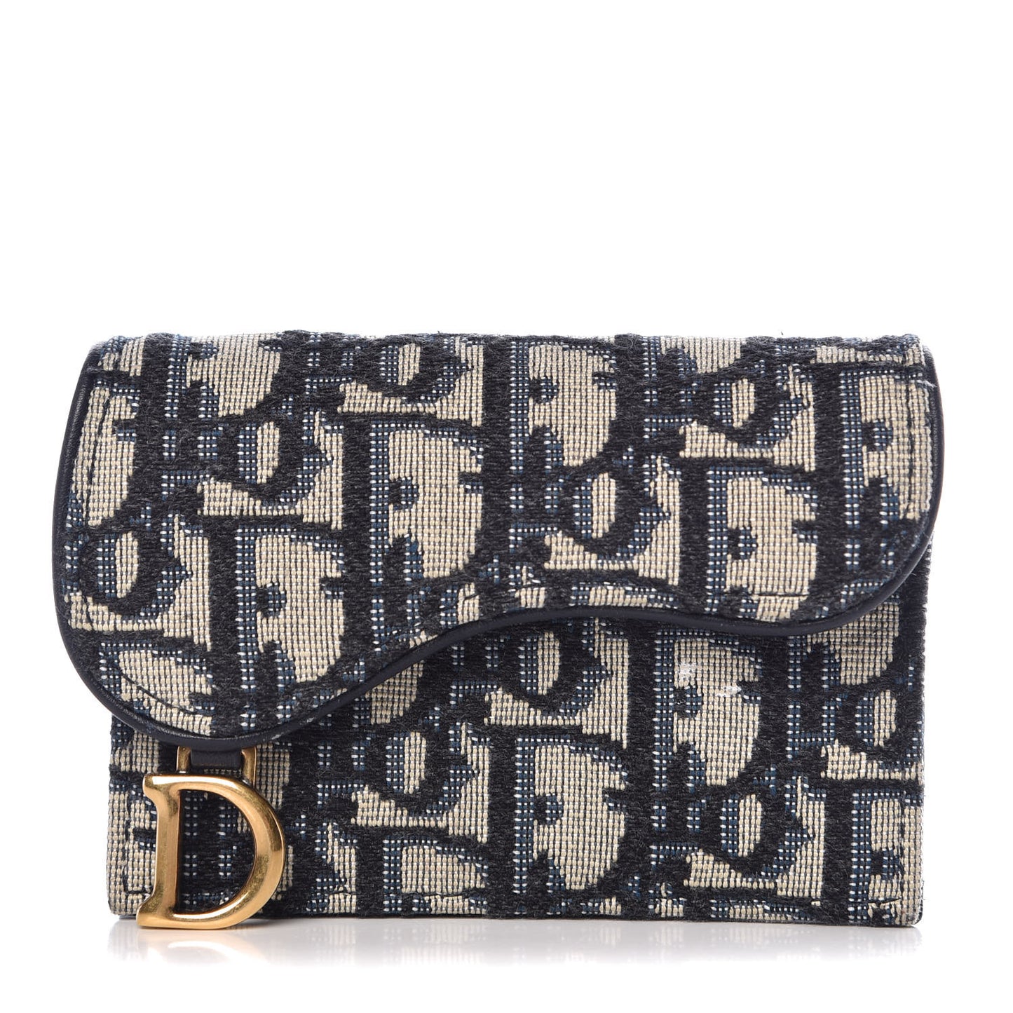 Oblique Saddle Card Holder Blue