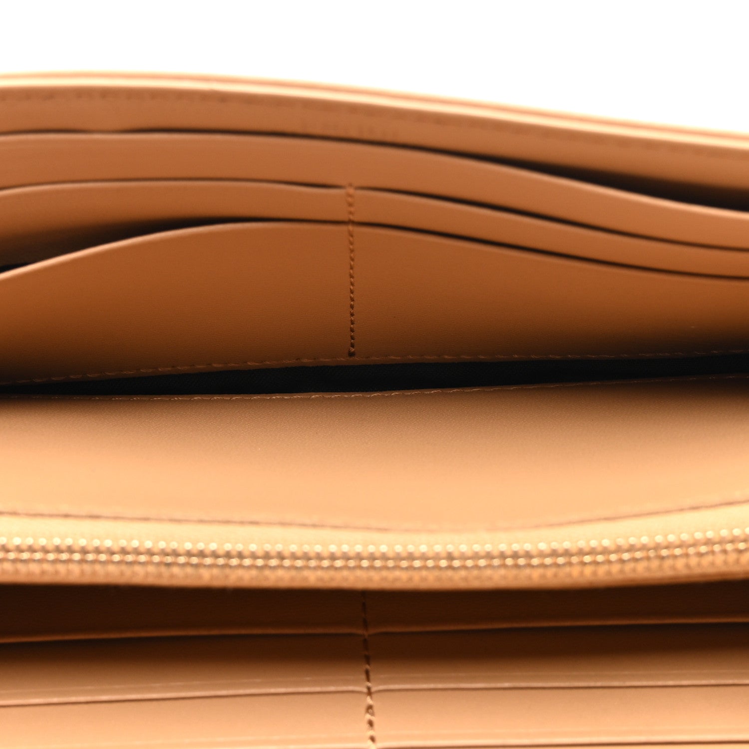 Fendi Nappa Matisse FF Embossed Continental Wallet On Chain Miele Scuro 5 of 11