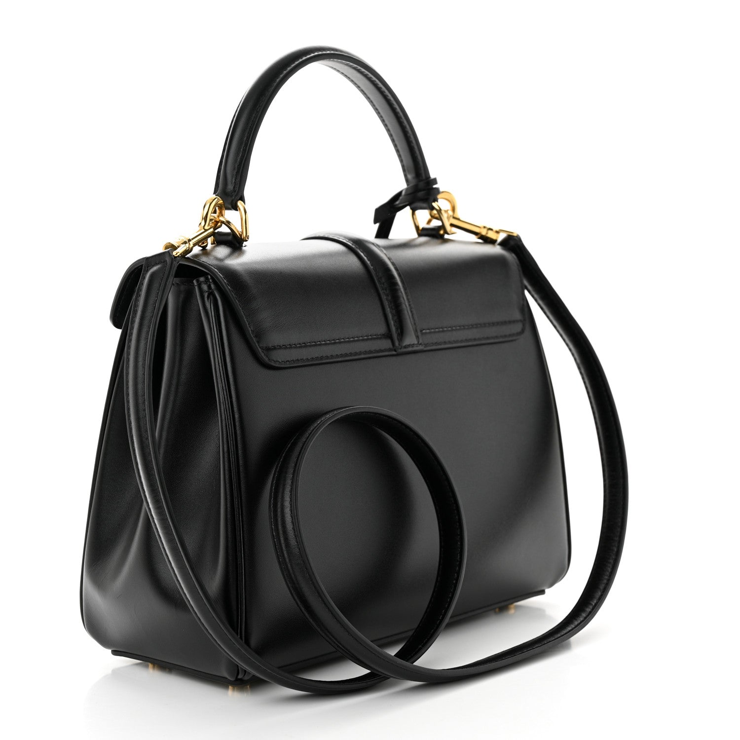 Celine Satinated Calfskin Small 16 Top Handle Bag Black 3 of 10