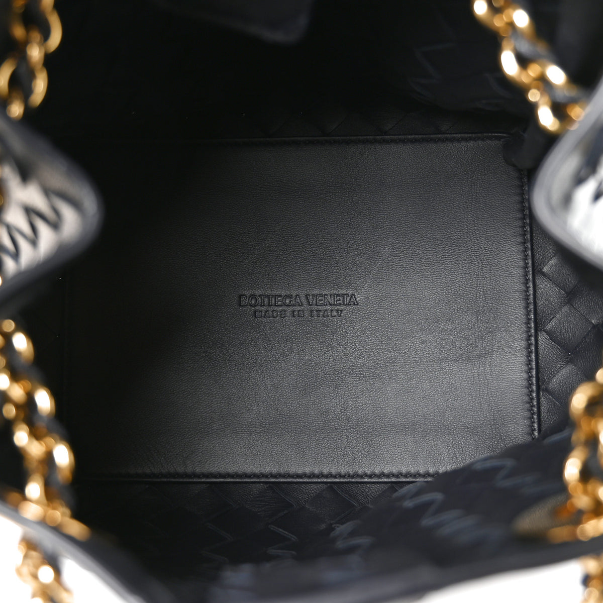 Bottega Veneta Nappa Intrecciato Small Parachute Chain Shoulder Bag Black 5 of 9