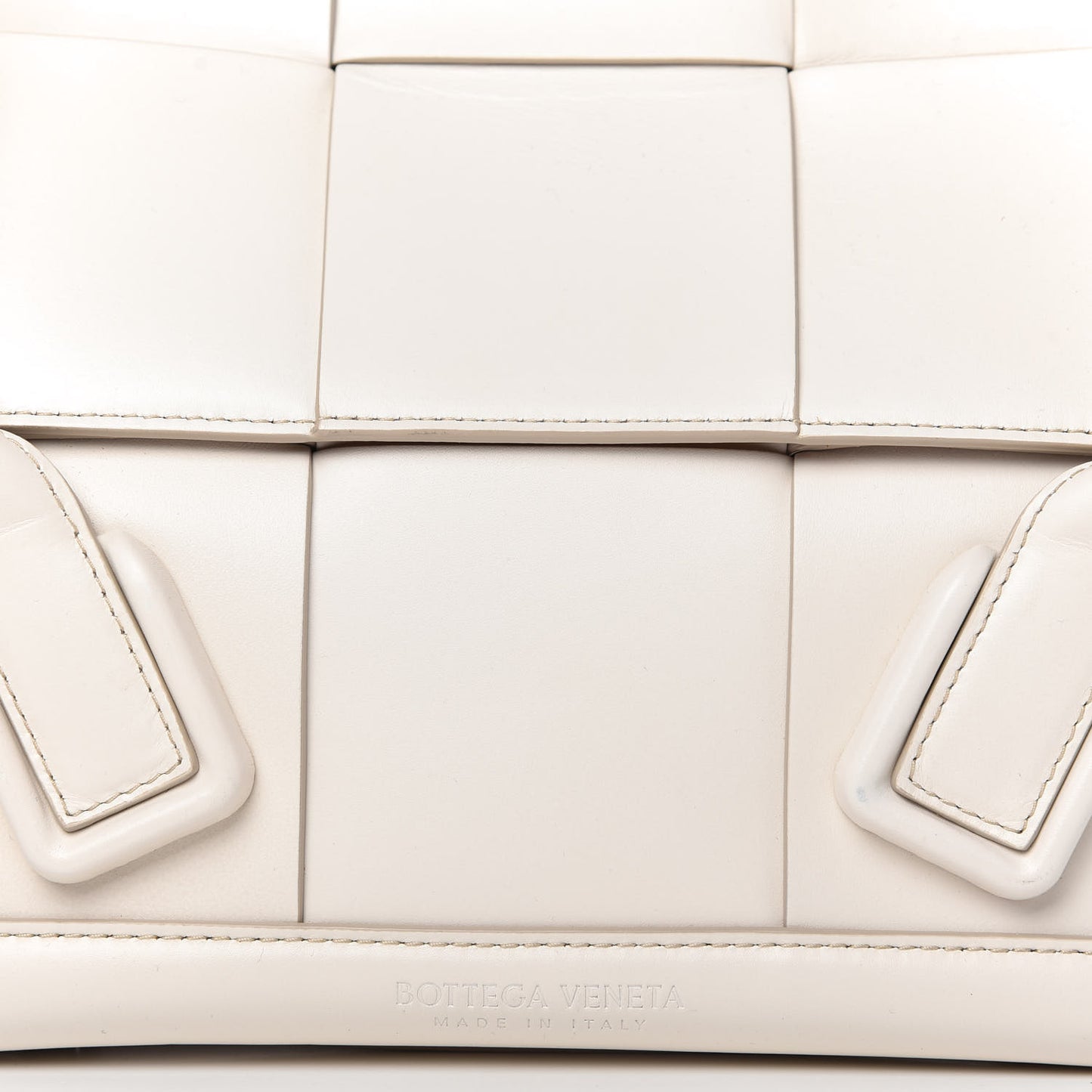 French Calfskin Maxi Intrecciato Small Arco Bianco
