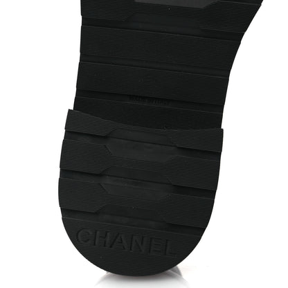 Chanel Lambskin Calfskin Quilted Lace Up Combat Boots 38 Black 7 of 10