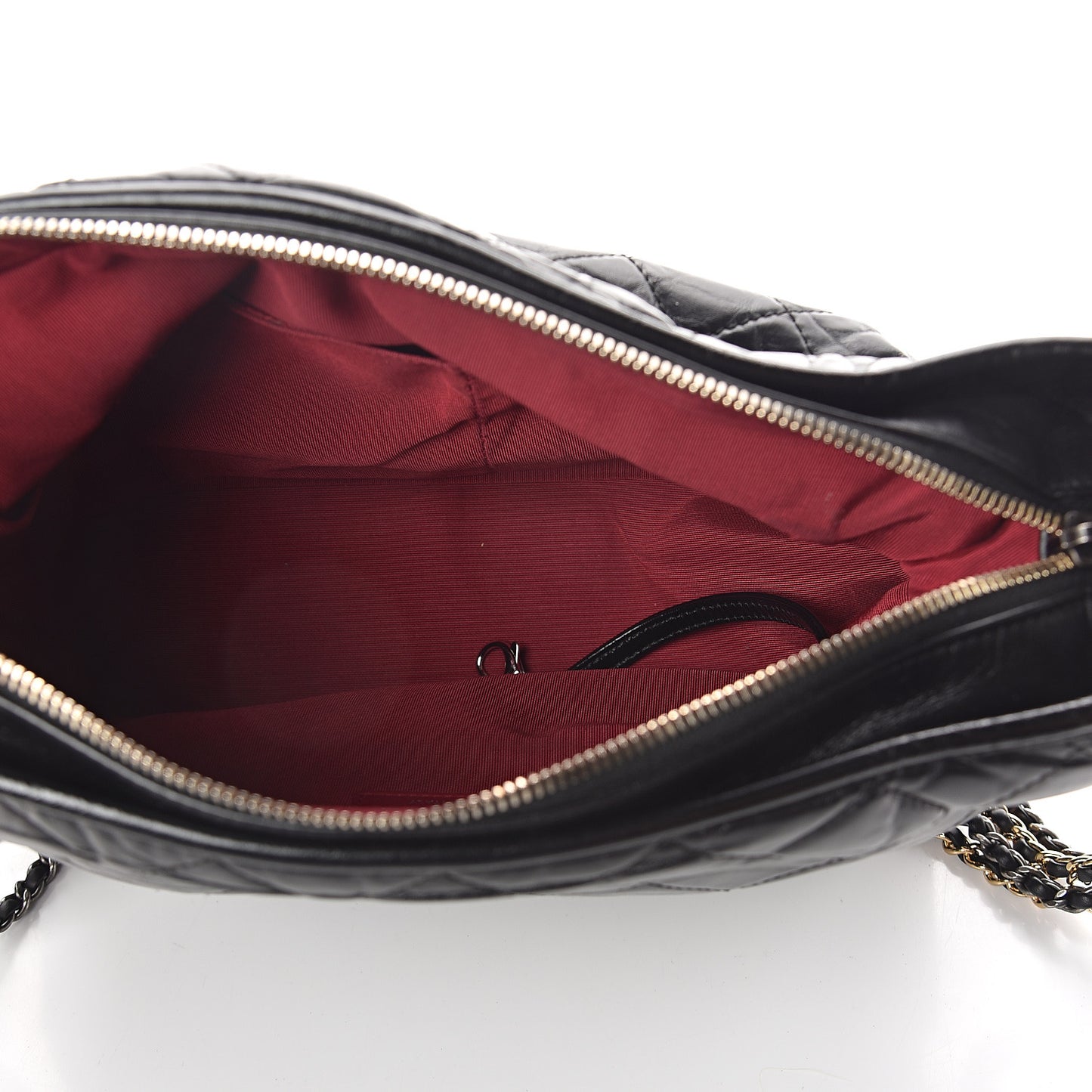 Aged Calfskin Quilted Medium Gabrielle Hobo Black