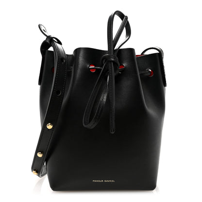 Mansur Gavriel Vegetable Tanned Calfskin Mini Mini Bucket Bag Black Flamma 1 of 10