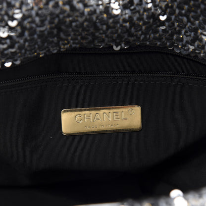 Chanel Sequin Quilted Medium 19 Flap Silver 6 of 11
