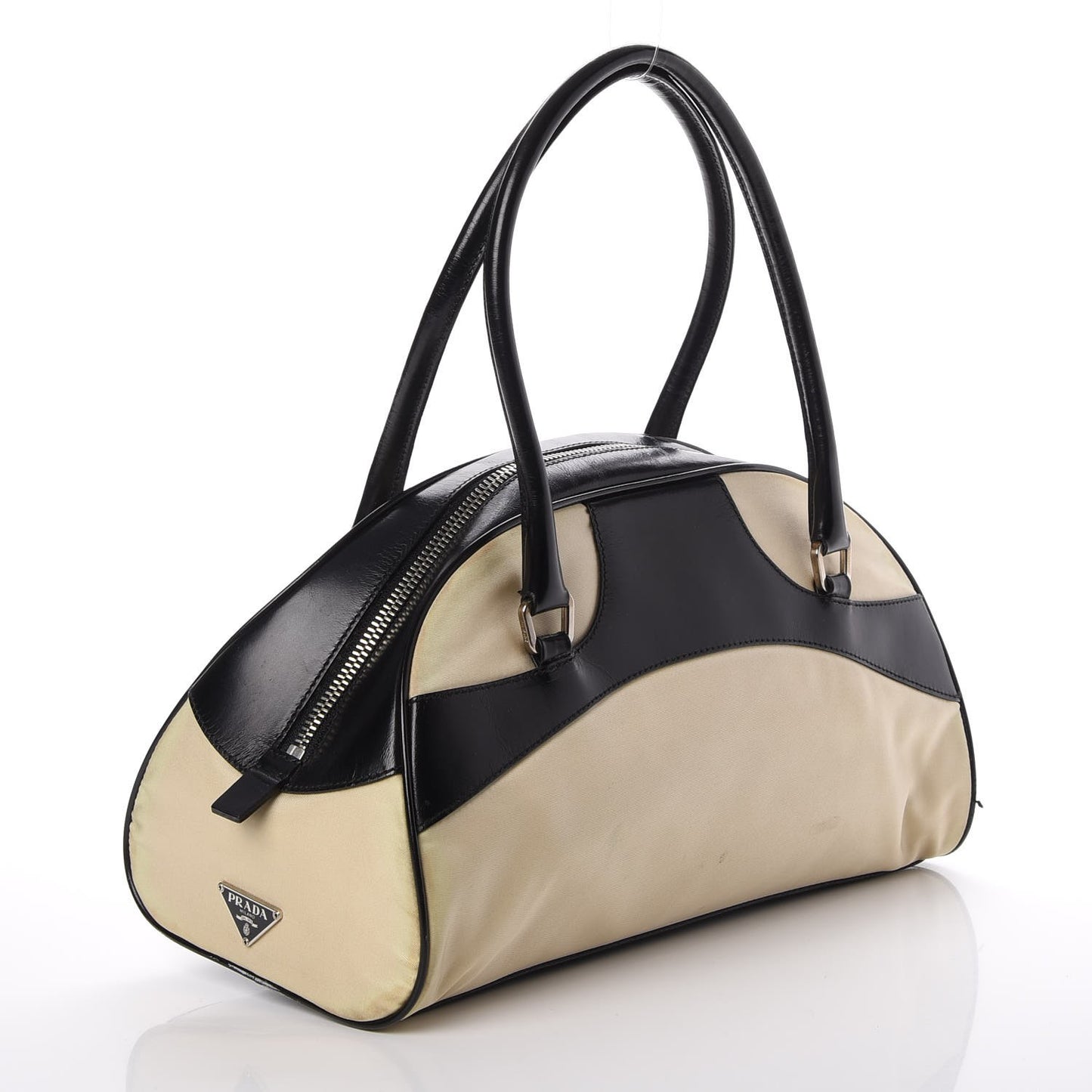 Tessuto Nylon Vitello Small Bowling Bag Black