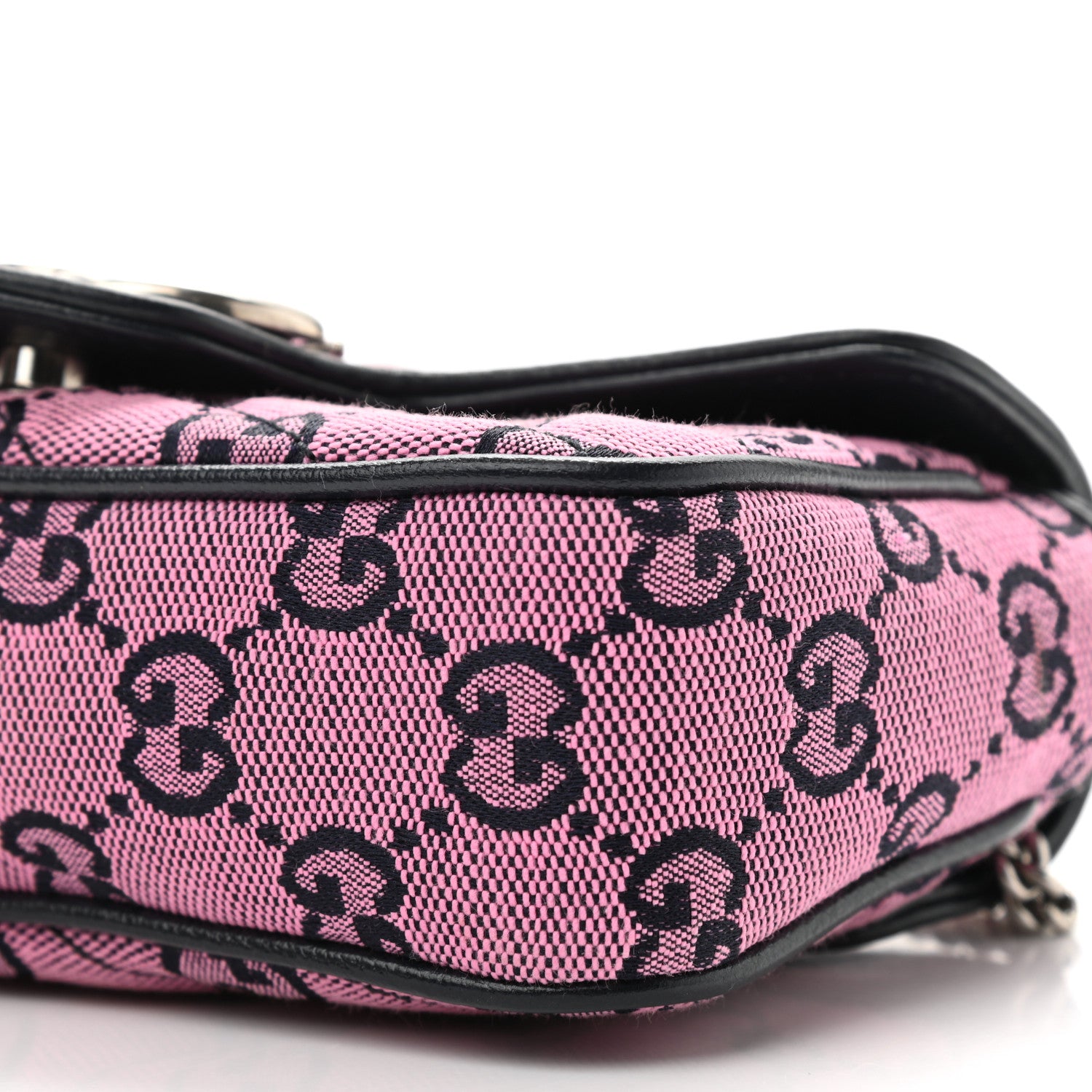Gucci Monogram Multicolor Matelasse Diagonal Super Mini GG Marmont Shoulder Bag Pink Blue 9 of 10