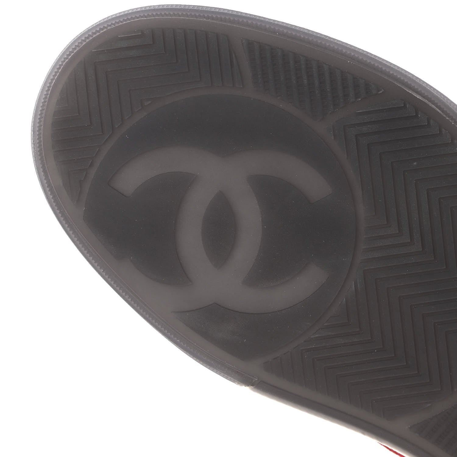 Chanel Suede Kidskin Womens CC Sneakers 36 Burgundy White 7 of 11