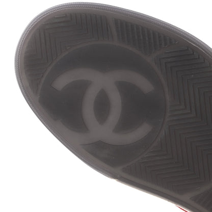 Chanel Suede Kidskin Womens CC Sneakers 36 Burgundy White 7 of 11
