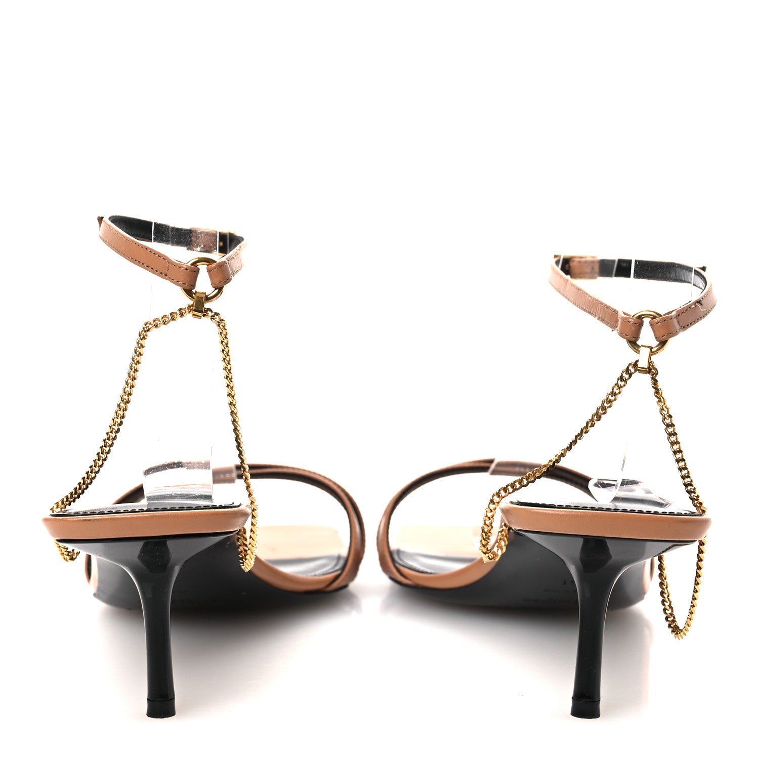 Saint Laurent Calfskin Ankle Strap Melody Sandals 41 Bisque 6 of 15