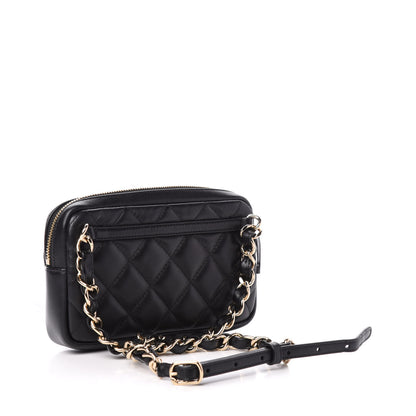 Chanel Lambskin Quilted Waist Bag With Pouch Black 4 of 12