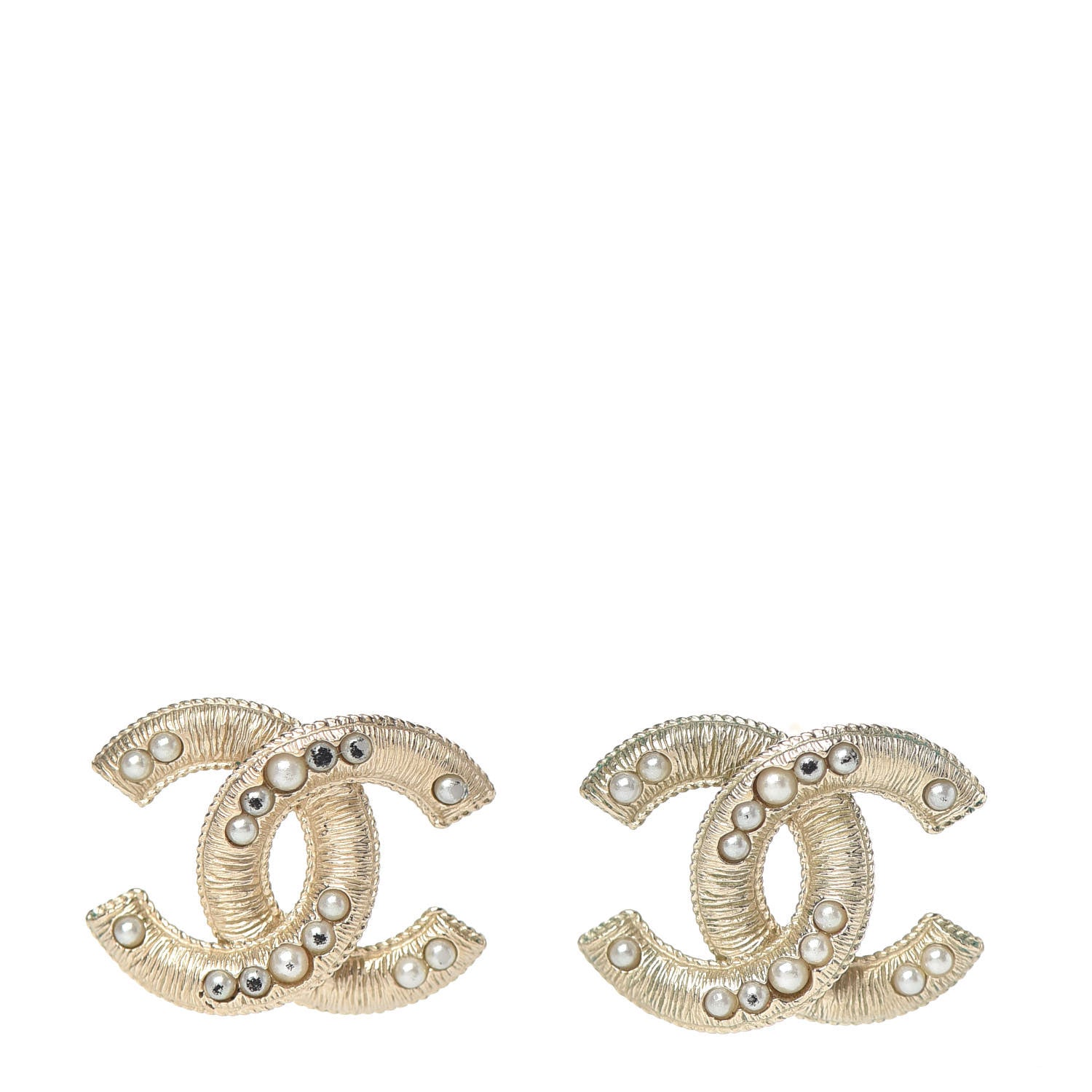 Chanel Pearl CC Earrings Gold 1 of 5