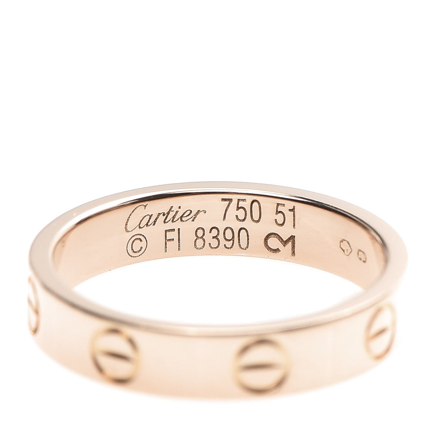 18K Pink Gold 3.5mm LOVE Wedding Band Ring 51 5.75