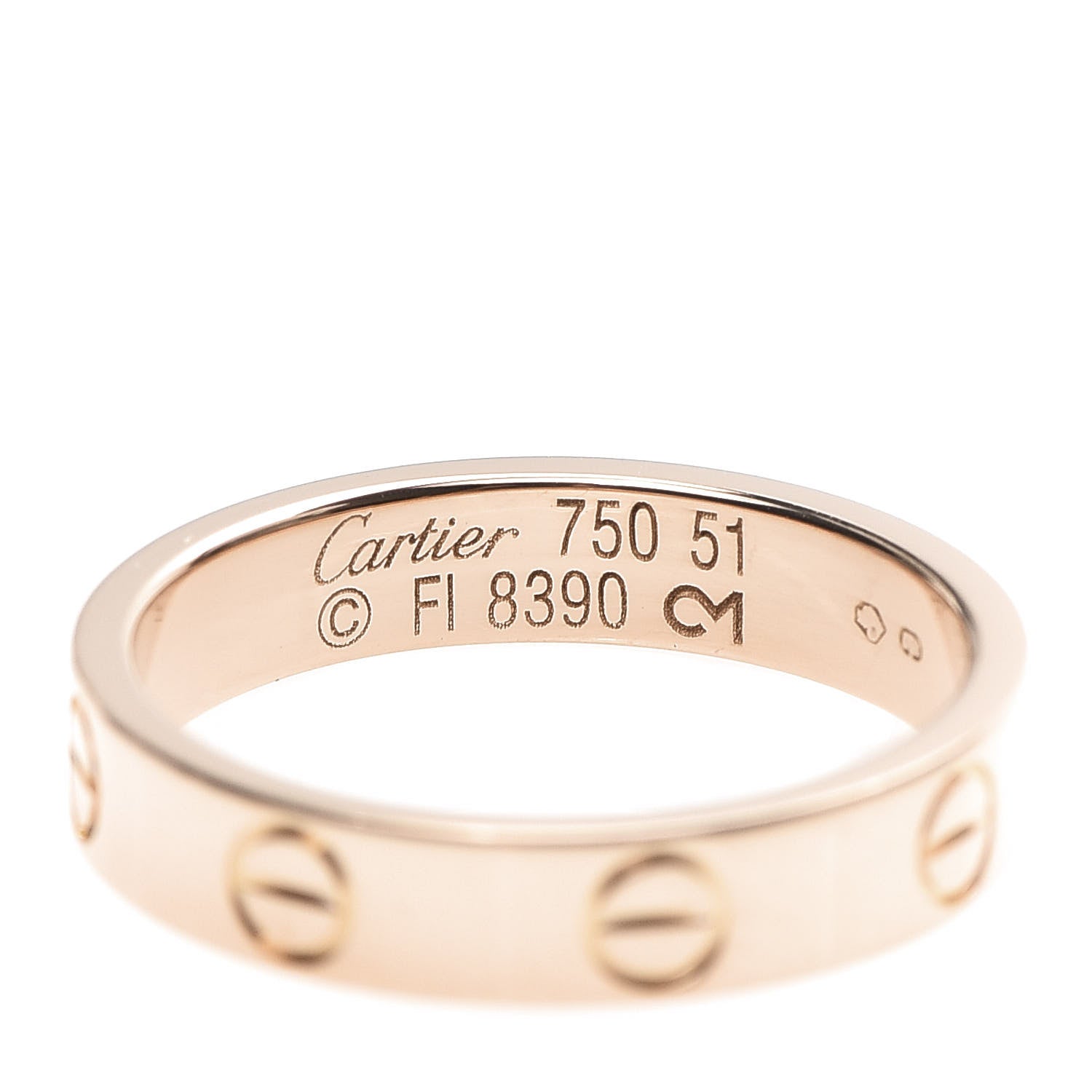 Cartier 18K Pink Gold 3.5mm LOVE Wedding Band Ring 51 5.75 4 of 4