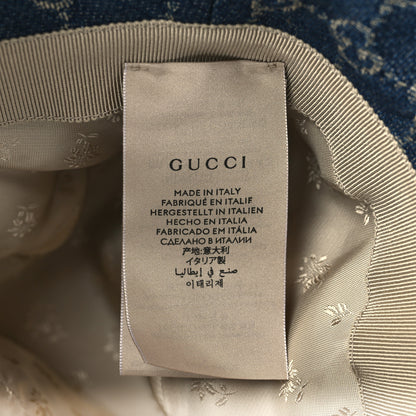 Gucci Washed Jacquard Denim Nappa GG Monogram Oscar Bucket Hat S Denim Cuir 6 of 6