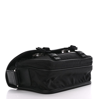 Prada Re-Nylon Saffiano Pocket Double Snap Buckle Shoulder Bag Black 4 of 12