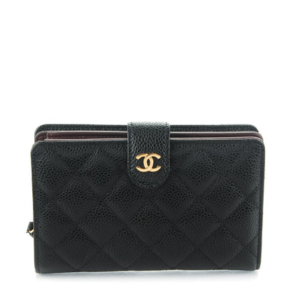 Chanel Caviar Quilted Zipped Pocket Wallet Black 1 of 8