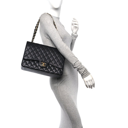 Chanel Caviar Quilted Maxi Double Flap Black 2 of 12