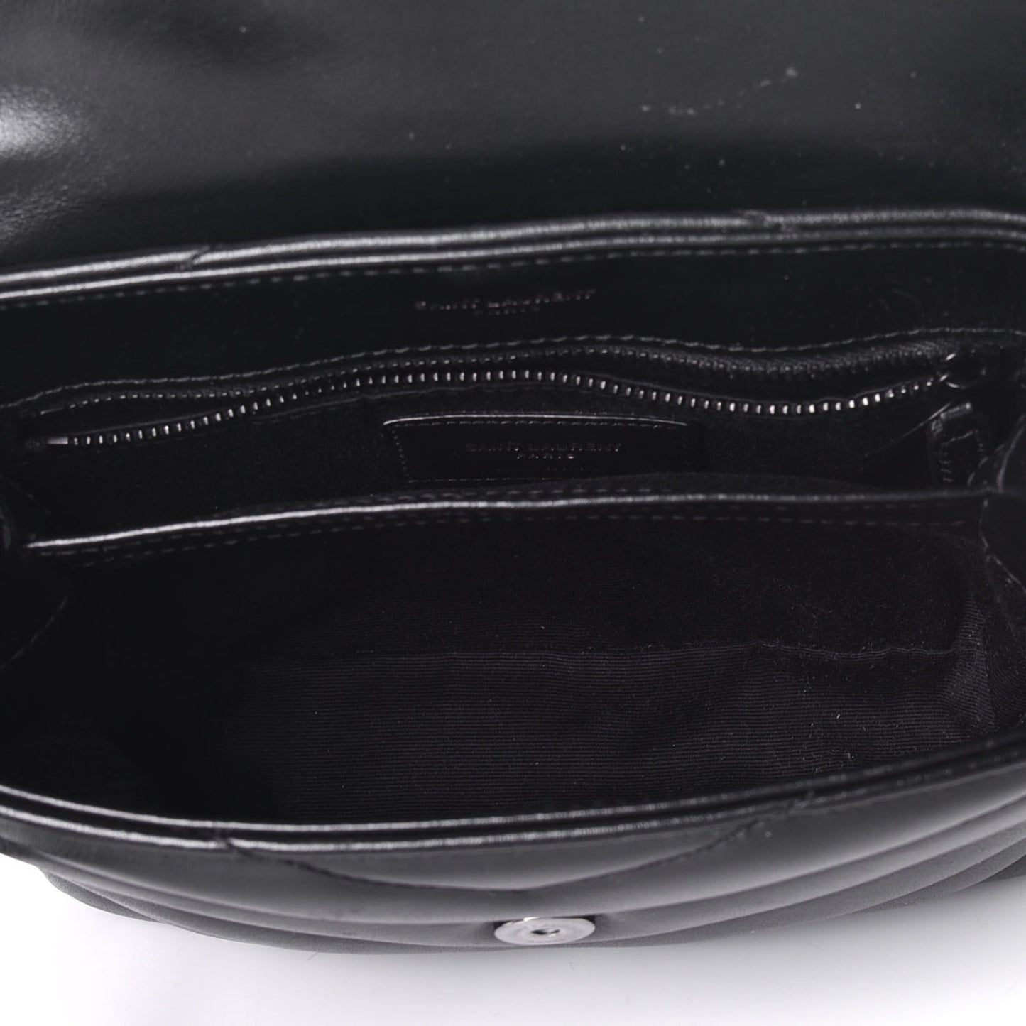 Calfskin Y Quilted Monogram Toy Loulou Crossbody Bag Black