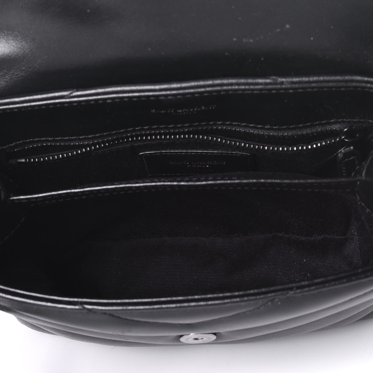 Saint Laurent Calfskin Y Quilted Monogram Toy Loulou Crossbody Bag Black 4 of 8