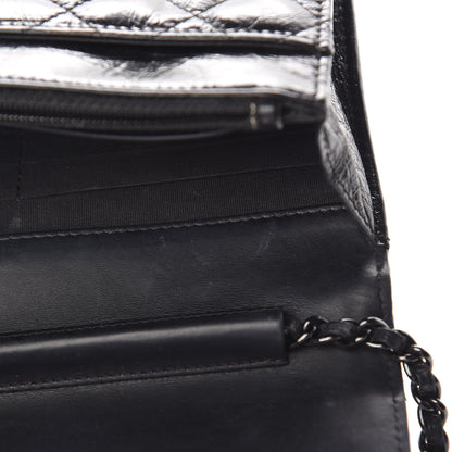 Chanel Shiny Aged Calfskin Quilted Boy Wallet On Chain WOC Black 13 of 19